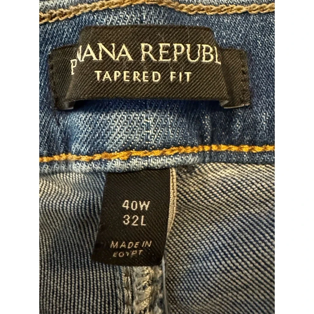 Banana Republic Tapered Fit Jeans Men 40x32 Medium‎ Wash Stretch